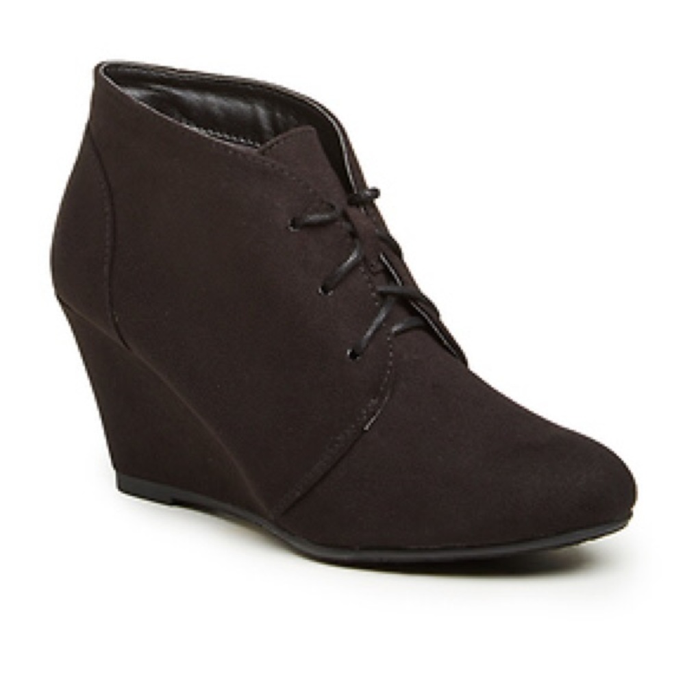 Chinese Laundry Wedge Lace Up Booties Vivienne 8.5